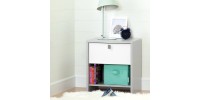 Cookie 1-Drawer Nightstand (Soft Gray and Pure White) 10513